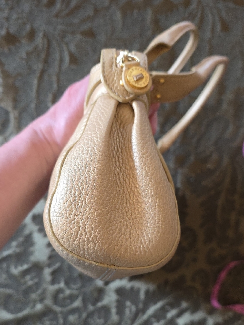 Cole Haan Blush Beige Leather Shoulder Bag with Gold Hardware - Picture 12 of 15